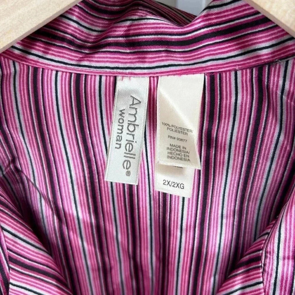 Ambrielle Woman Size 2XL 2 Set Pajama Lounge Satin Effect - Picture 3 of 13